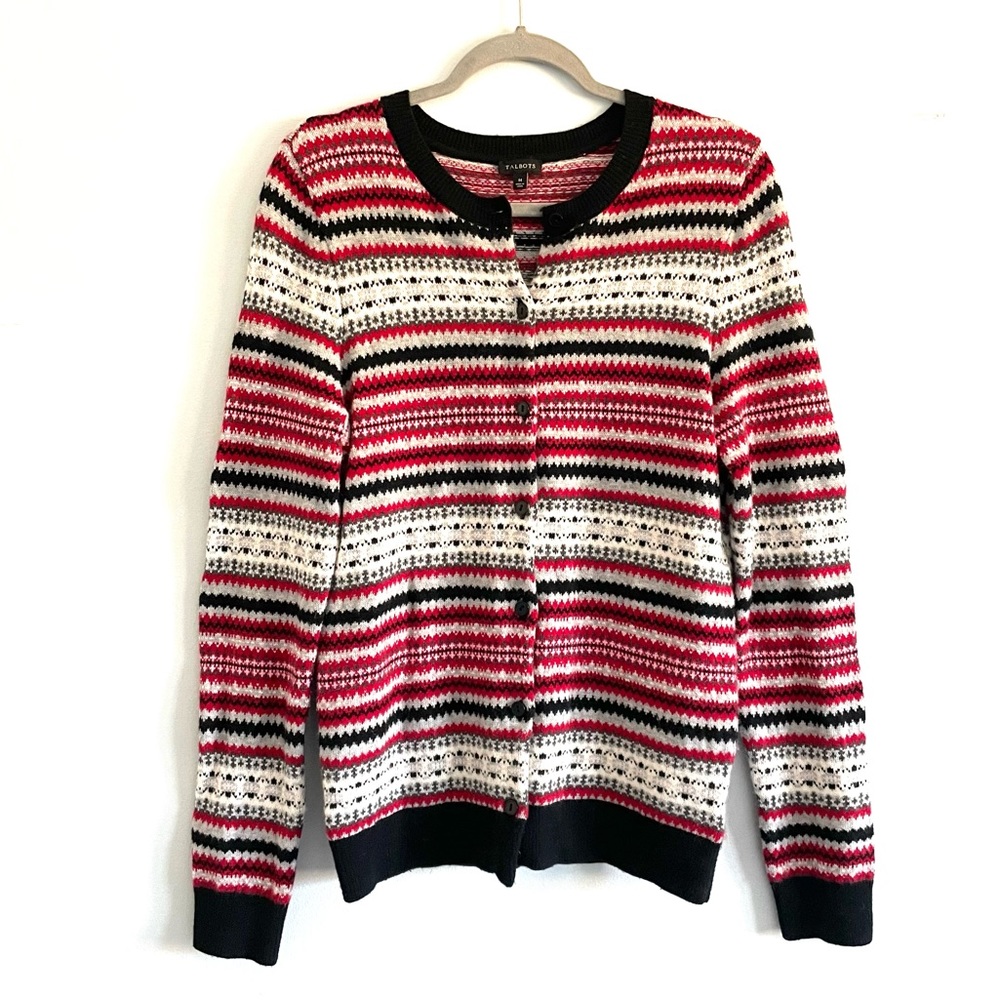 Talbots Lambswool Blend Fair Isle Cardigan
